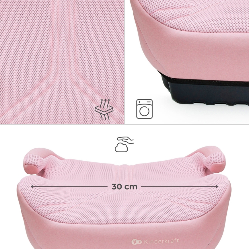 KINDERKRAFT - Podsedák do auta I-BOOST 2 PRO i-Size 125–150 cm ružový