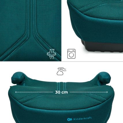 KINDERKRAFT - Podsedák do auta I-BOOST 2 PRO i-Size 125–150 cm tyrkysový