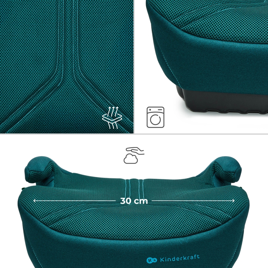 KINDERKRAFT - Podsedák do auta I-BOOST 2 PRO i-Size 125–150 cm tyrkysový