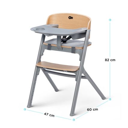 KINDERKRAFT SELECT - Detská jedálenská stolička 3v1 LIVY Premium dub + lehátko CALMEE