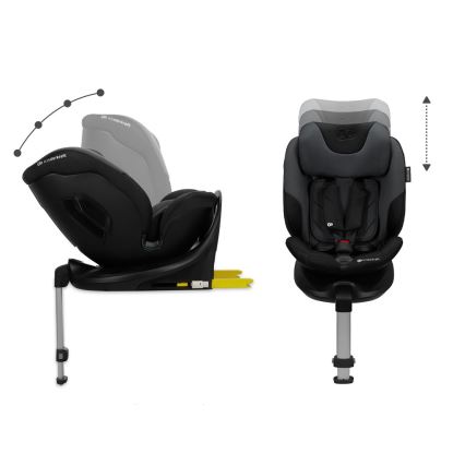 KINDERKRAFT SELECT - Autosedačka s otočnou základňou I-FIX (40-150 cm) Grafitovo čierna