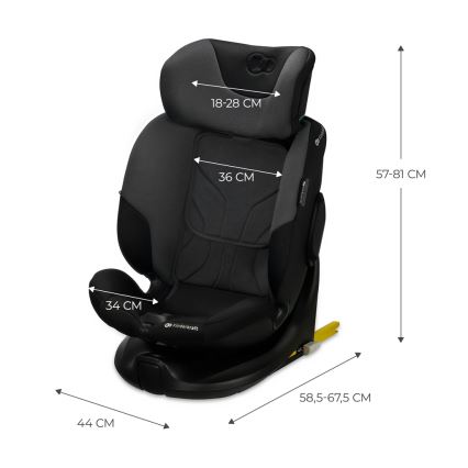 KINDERKRAFT SELECT - Autosedačka s otočnou základňou I-FIX (40-150 cm) Grafitovo čierna
