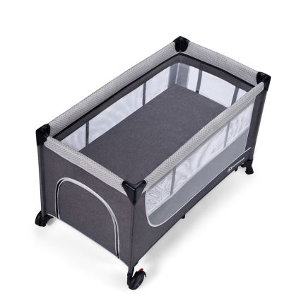KINDERKRAFT SELECT - Cestovná postieľka LEODY šedá