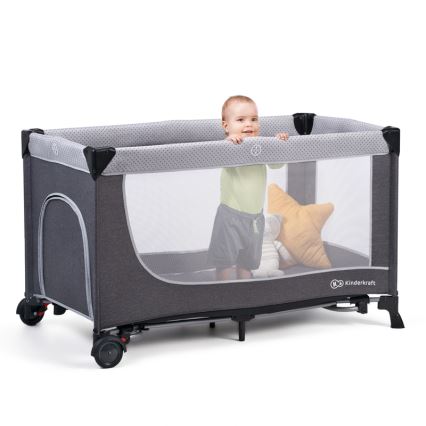 KINDERKRAFT SELECT - Cestovná postieľka LEODY šedá