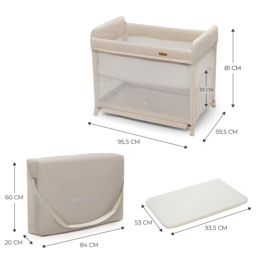 KINDERKRAFT SELECT - Cestovná postieľka MOON DREAM béžová