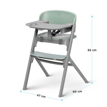 KINDERKRAFT SELECT - Detská jedálenská stolička 3v1 LIVY Premium Olive green + ležadlo CALMEE