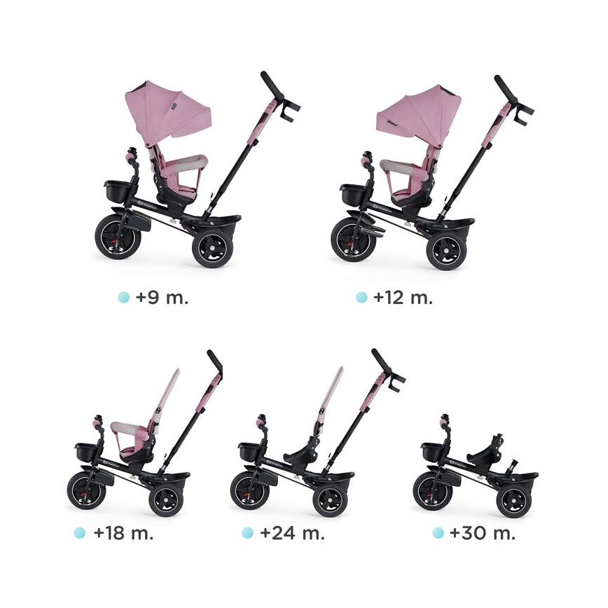KINDERKRAFT - Detská trojkolka 5v1 SPINSTEP ružová