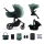 KINDERKRAFT SELECT - Kombinovaný kočík 3v1 PRIME 2 Premium Dark green + autosedačka