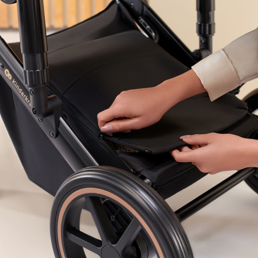 KINDERKRAFT SELECT - Kombinovaný kočík 3v1 PRIME 2 Premium Dark green + autosedačka
