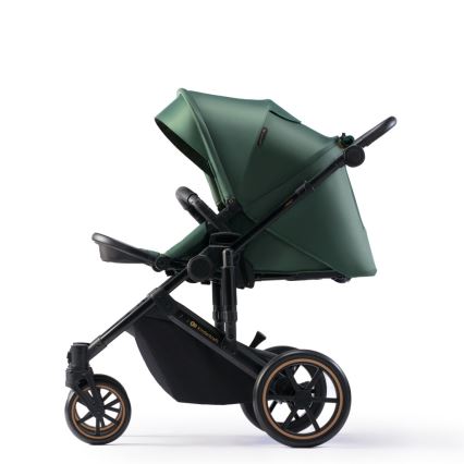 KINDERKRAFT SELECT - Kombinovaný kočík 3v1 PRIME 2 Premium Dark green + autosedačka