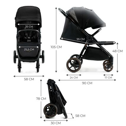 KINDERKRAFT SELECT - Športový kočík MITZY Ink black