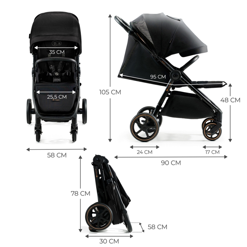 KINDERKRAFT SELECT - Športový kočík MITZY Ink black