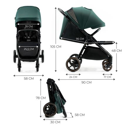 KINDERKRAFT SELECT - Športový kočík MITZY Jade green