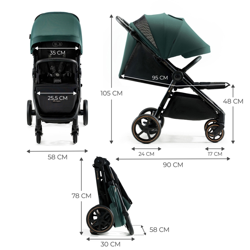 KINDERKRAFT SELECT - Športový kočík MITZY Jade green