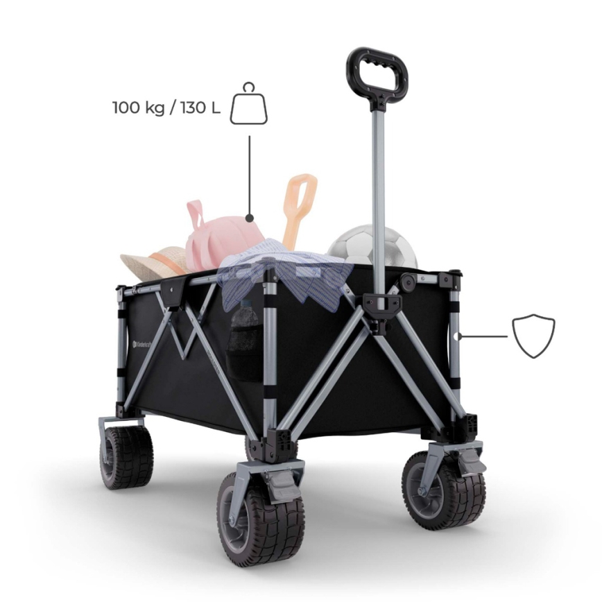 KINDERKRAFT - Skladací prepravný vozík WAGON ROLLSTER čierny