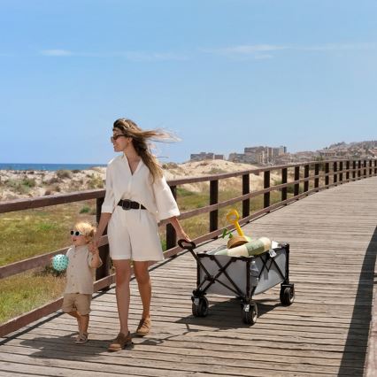 KINDERKRAFT - Skladací prepravný vozík WAGON ROLLSTER sivý