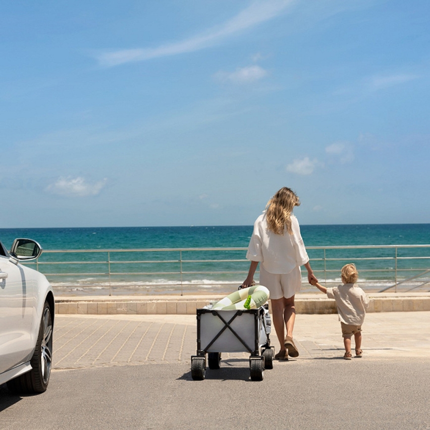 KINDERKRAFT - Skladací prepravný vozík WAGON ROLLSTER sivý