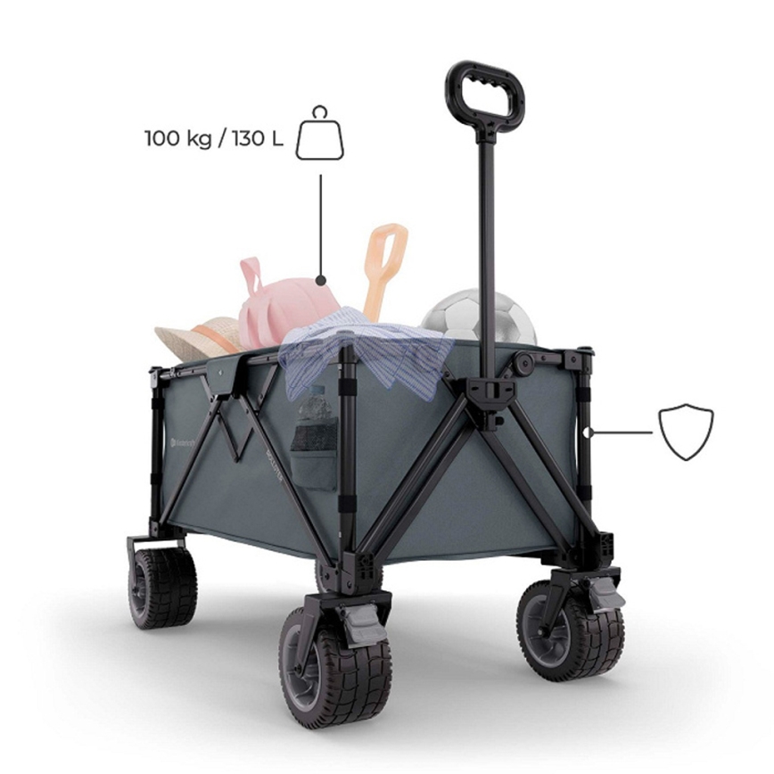 KINDERKRAFT - Skladací prepravný vozík WAGON ROLLSTER sivý