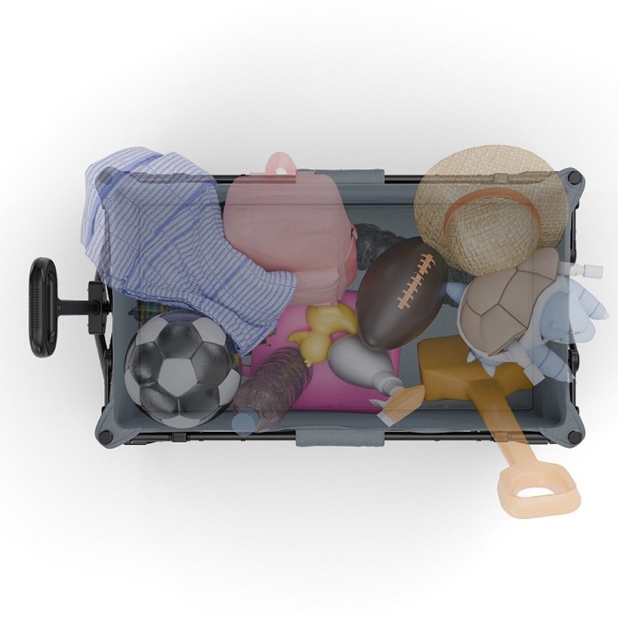 KINDERKRAFT - Skladací prepravný vozík WAGON ROLLSTER sivý