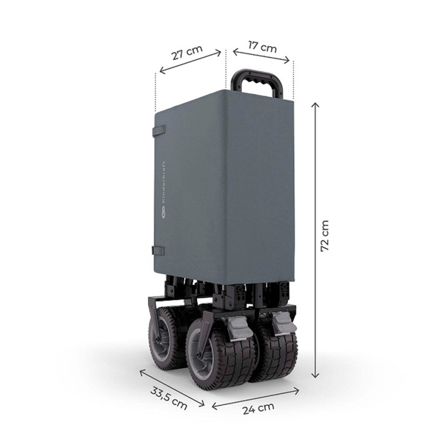 KINDERKRAFT - Skladací prepravný vozík WAGON ROLLSTER sivý