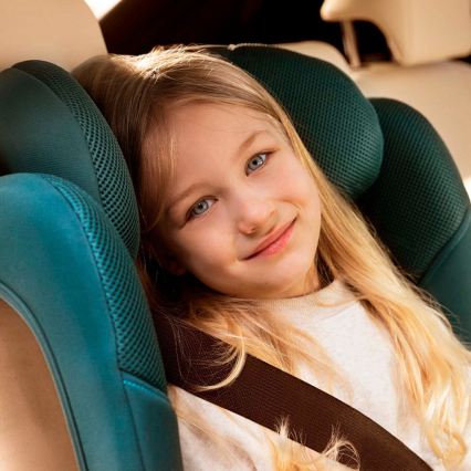 KINDERKRAFT - Skladacia autosedačka UNITY 2 i-Size 100-150 cm tyrkysová