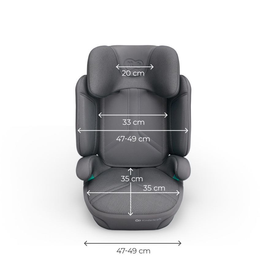 KINDERKRAFT - Skladacia autosedačka XPAND 2 PRO 100-150 cm sivá