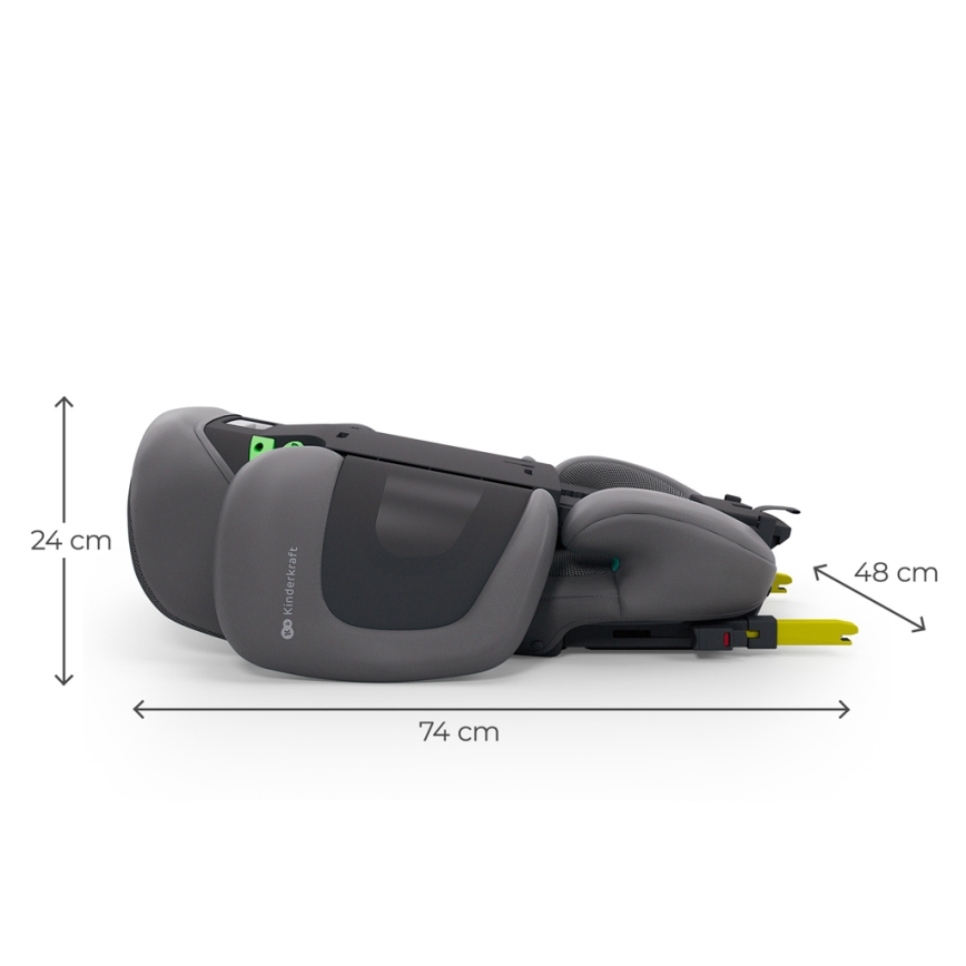 KINDERKRAFT - Skladacia autosedačka XPAND 2 PRO 100-150 cm sivá