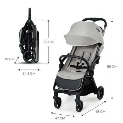 KINDERKRAFT - Športový kočík APINO šedá