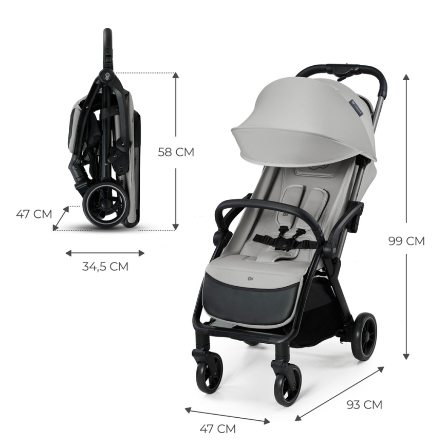 KINDERKRAFT - Športový kočík APINO šedá