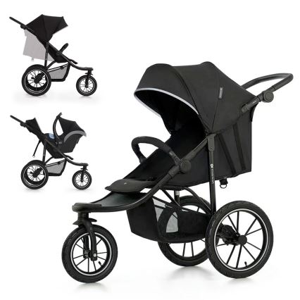 KINDERKRAFT - Športový kočík HELSI2 čierna