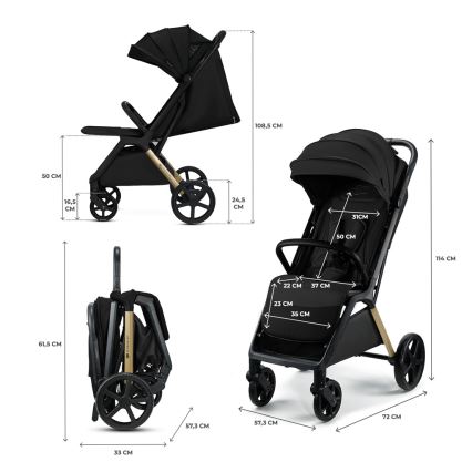 KINDERKRAFT - Športový kočík LOOM čierna