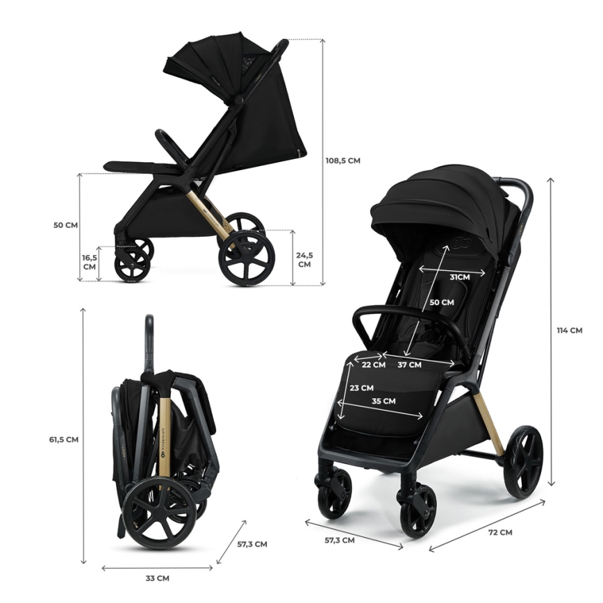 KINDERKRAFT - Športový kočík LOOM čierna