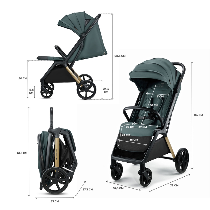 KINDERKRAFT - Športový kočík LOOM zelený