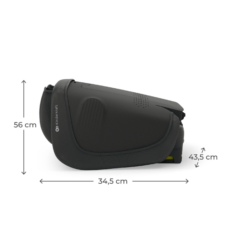KINDERKRAFT - Zložiteľná autosedačka UNITY 2 i-Size 100-150 cm čierna