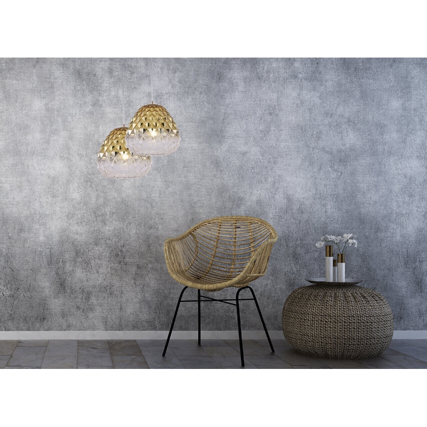 Luster na lanku DIAMOND 1xE27/11W/230V zlatá