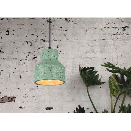 Luster na lanku RESIN 1xE27/11W/230V zelená/čierna