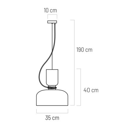 Luster na lanku ABEL 2xE27/11W/230V pr. 28 cm čierna