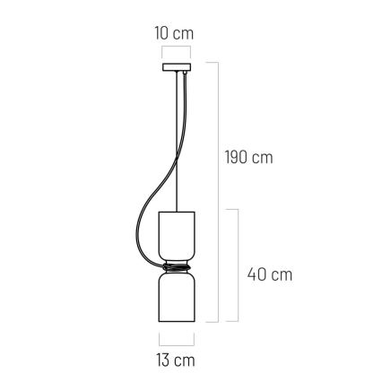 Luster na lanku ABEL 2xE27/11W/230V pr. 13 cm krémová