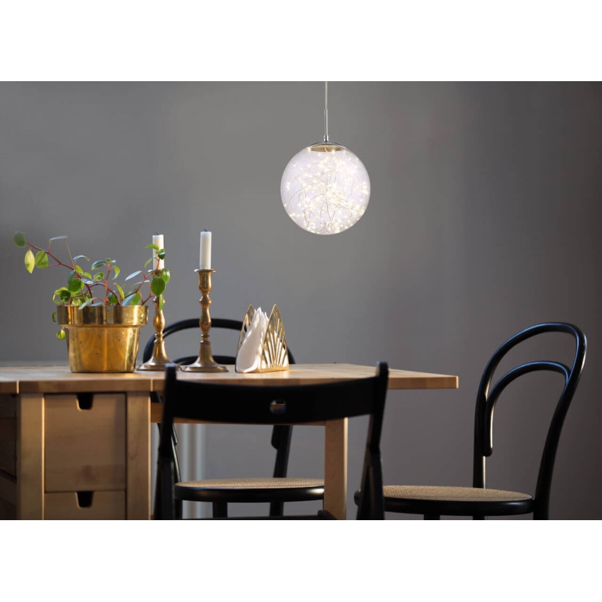 LED Luster na lanku STARS LED/15W/230V matný chróm