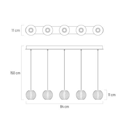 LED Luster na lanku ESMOND 5xLED/4,8W/230V lesklý chróm