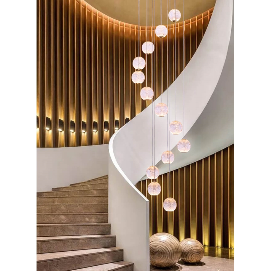 LED Luster na lanku ESMOND 12xLED/4,7W/230V lesklý chróm