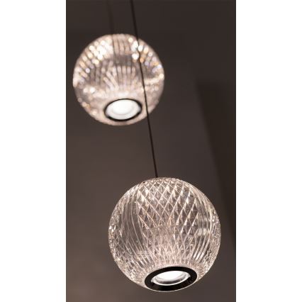 LED Luster na lanku ESMOND 12xLED/4,7W/230V lesklý chróm