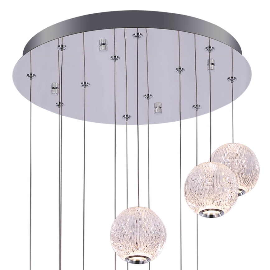 LED Luster na lanku ESMOND 12xLED/4,7W/230V lesklý chróm