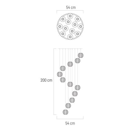 LED Luster na lanku ESMOND 12xLED/4,7W/230V lesklý chróm