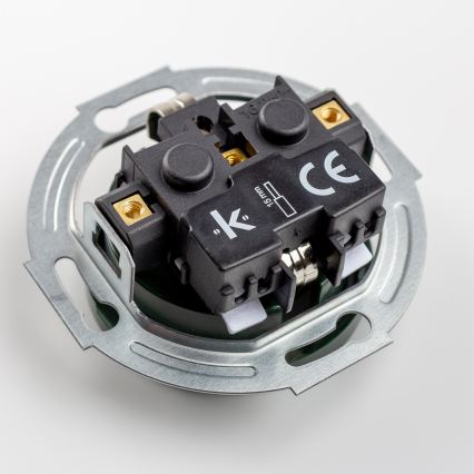 Kliklap - Dvojitá retro zásuvka do domu s rámčekom SCHUKO 230V zelená