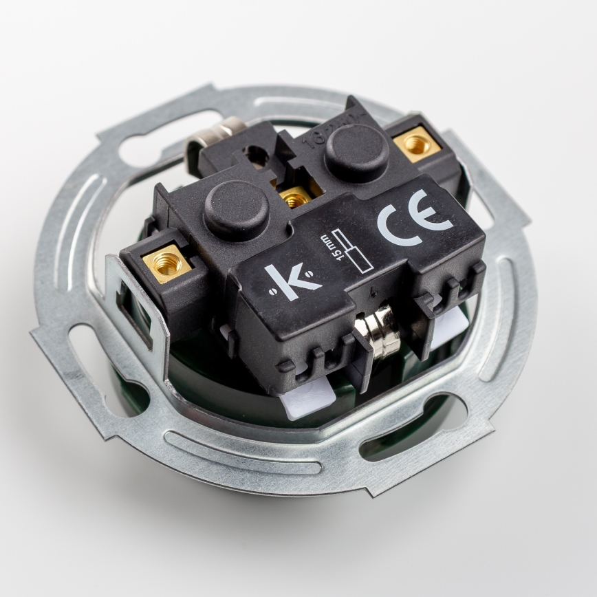 Kliklap - Dvojitá retro zásuvka do domu s rámčekom SCHUKO 230V zelená