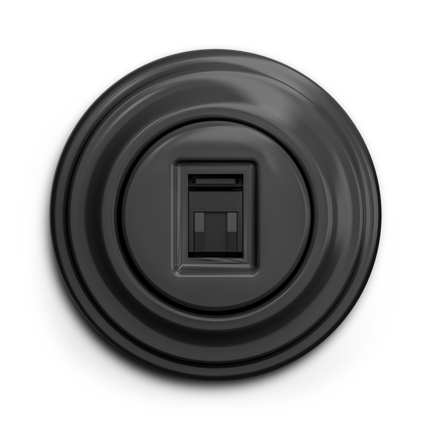 Kliklap - Retro dátová zásuvka s antracitovým rámčekom