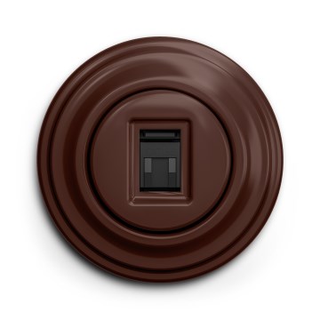 Kliklap - Retro dátová zásuvka s rámikom hnedá