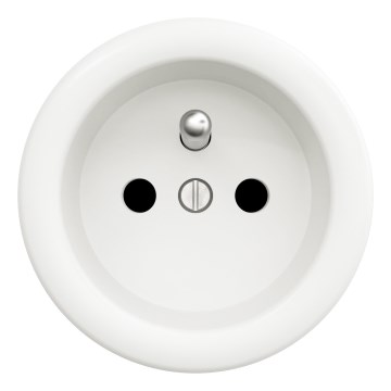 Kliklap - Retro domová zásuvka bez rámčeka 230 V snehovo biela