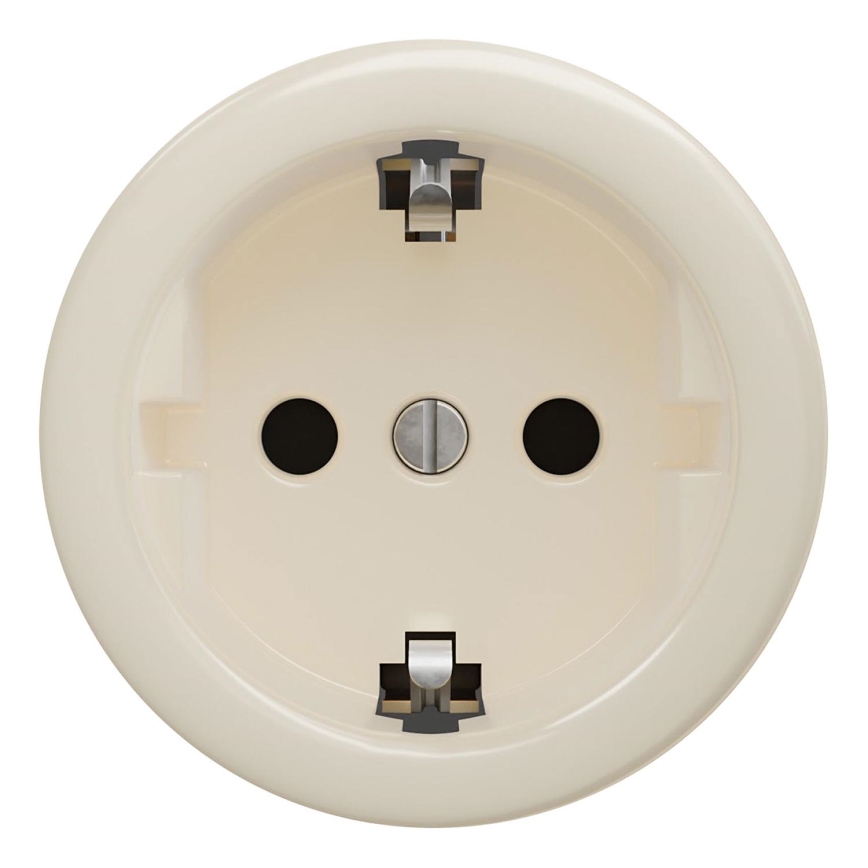 Kliklap - Retro domová zásuvka bez rámčeka SCHUKO 230V/16A béžová